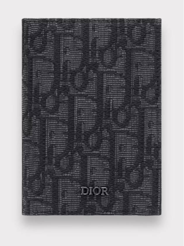 Bi-Fold Card Holder Black  Oblique Jacquard - DIOR - BALAAN 2