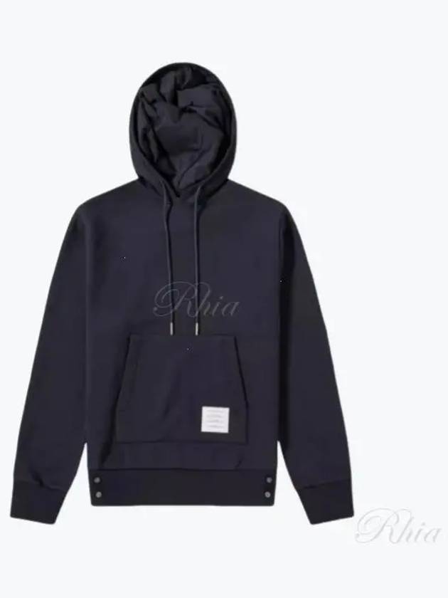 Men's Center Back Stripe Logo Patch Hoodie Navy - THOM BROWNE - BALAAN 2