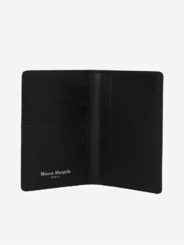 Stitched Bi-Fold Leather Card Wallet Black - MAISON MARGIELA - BALAAN 4