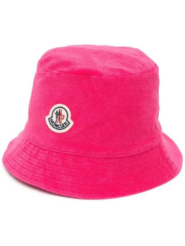 Reversible Logo Patch Bucket Hat Pink - MONCLER - BALAAN 1