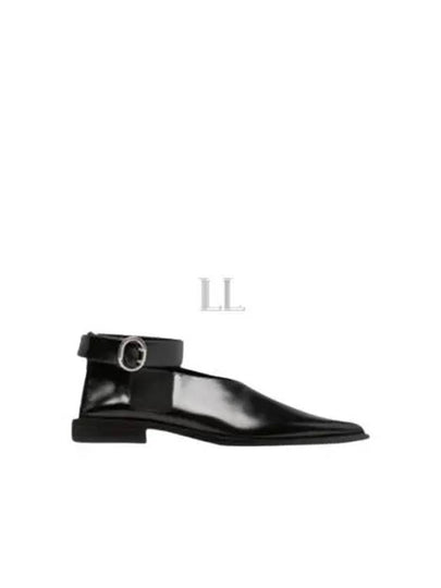 Pointed Toe Leather Flats Black - JIL SANDER - BALAAN 2