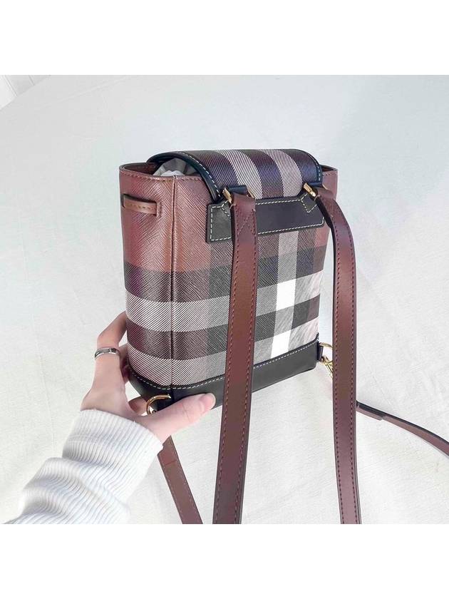 Check Mini Backpack Dark Brown - BURBERRY - BALAAN 5