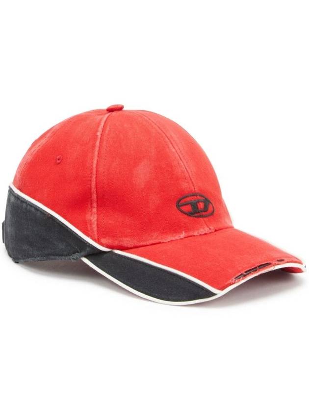 C Dale Distressed Colour Block Base Ball Cap Red - DIESEL - BALAAN 1