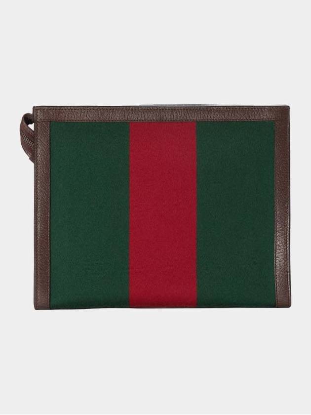 Double G Web Beauty Case Clutch Bag Green - GUCCI - BALAAN 3