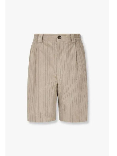 Men s Striped Suede Shorts Dark Beige - GIORGIO ARMANI - BALAAN 1