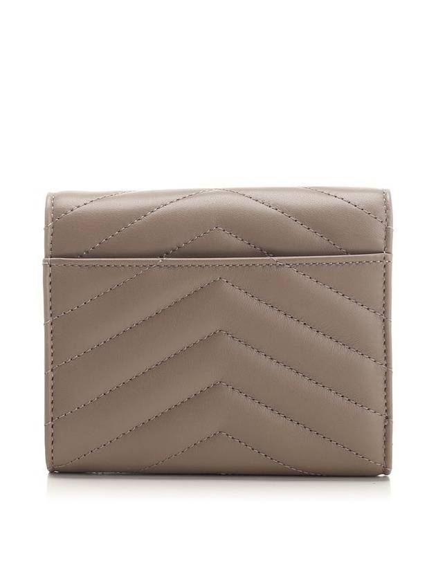 Cassandre Matelasse Compact Quilted Lambskin Half Wallet Grey - SAINT LAURENT - BALAAN 4