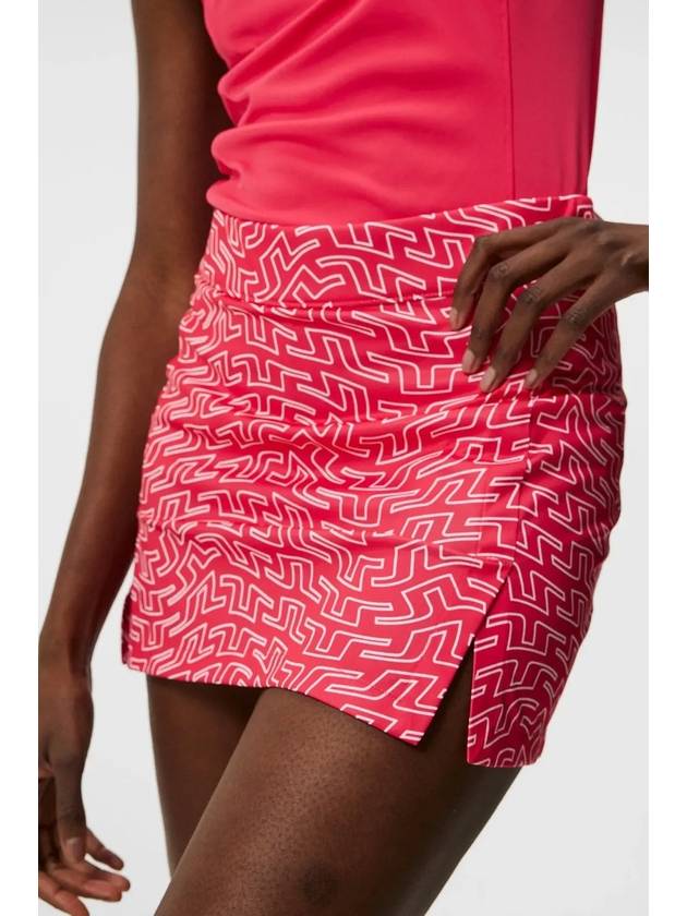 SS Women s Golf Amelie Mid Print Skirt Pink Bridge Swirl - J.LINDEBERG - BALAAN 6