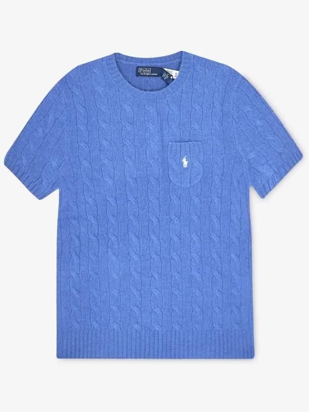 Polo Pony Cable Knit Top Blue - POLO RALPH LAUREN - BALAAN 3