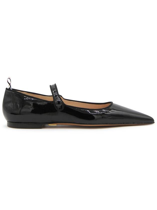 Soft Patent Leather Pointed Thom John Flat Black - THOM BROWNE - BALAAN 2