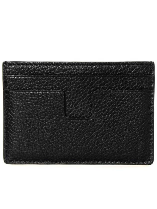 Classic Logo Grain Leather Card Wallet Black - TOM FORD - BALAAN 3