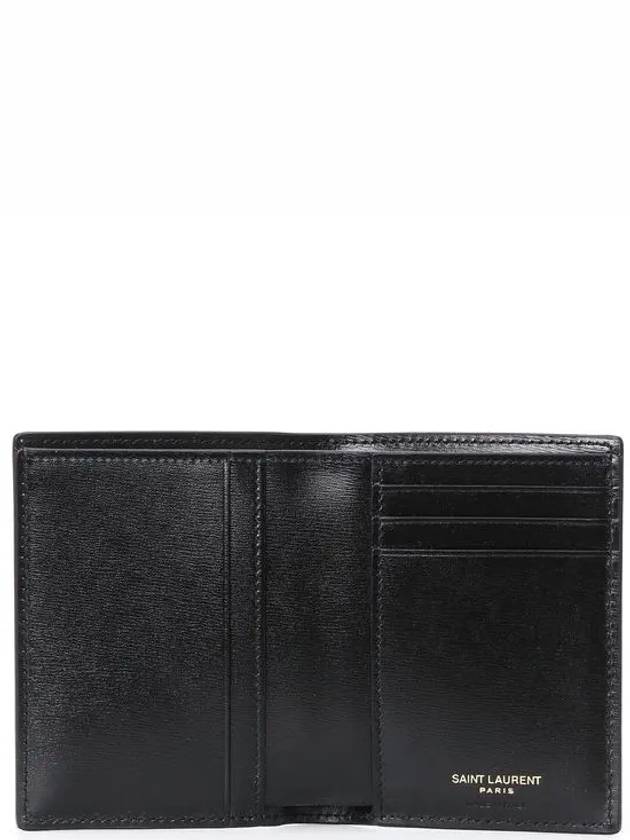 Monogram Gold Hardware Bifold Wallet Black - SAINT LAURENT - BALAAN 5