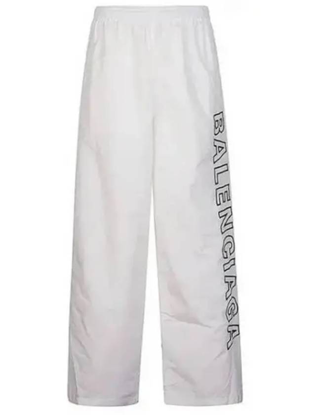 Embroidered Logo Polyester Wide Track Pants White - BALENCIAGA - BALAAN 2