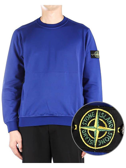 Waffen Patch Cotton Stretch Fleece Sweatshirt Bluette - STONE ISLAND - BALAAN 2