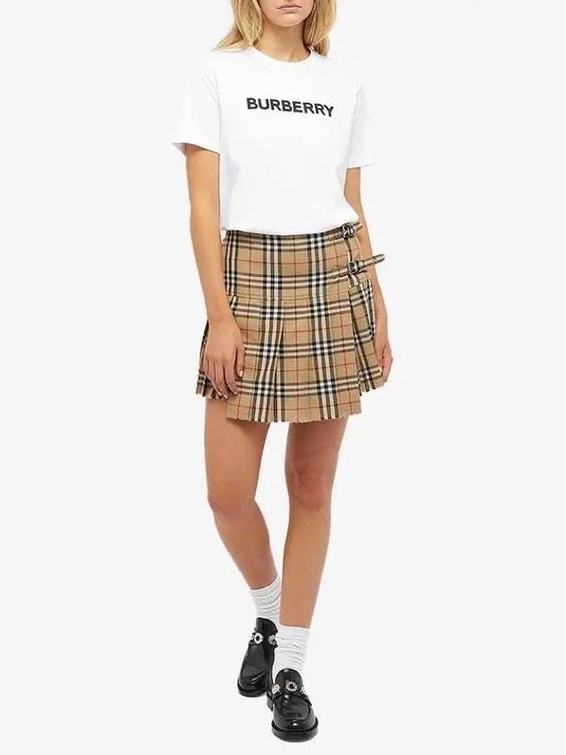 Logo Print Cotton Short Sleeve T-Shirt White - BURBERRY - BALAAN 5