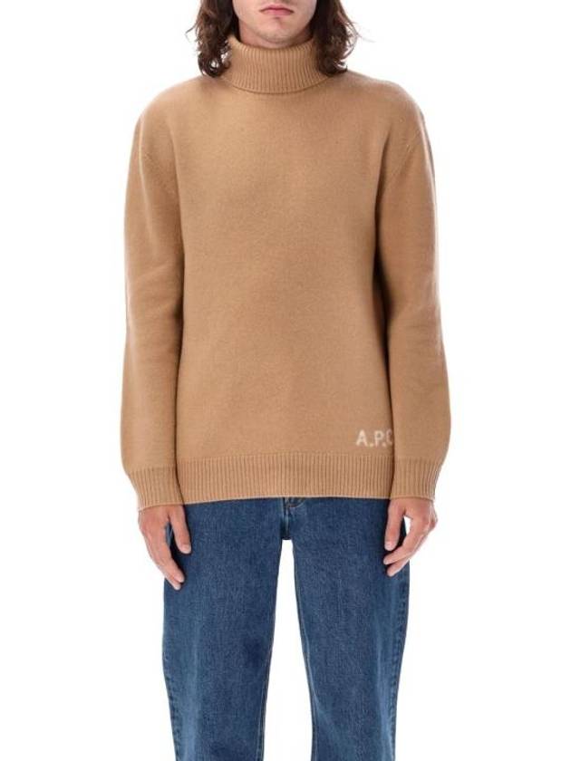 Logo Knitted Wool Turtleneck Camel - A.P.C. - BALAAN 1