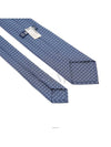 H logo tie marine blue color men s Faconnee twill - HERMES - BALAAN 8