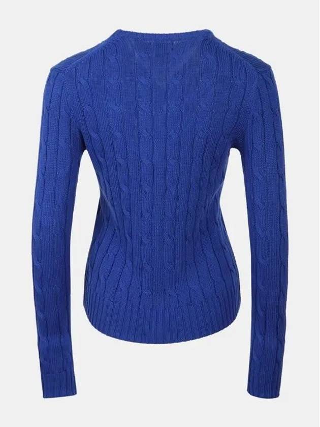 Embroidered Logo Pony Cable Knit Top Blue - POLO RALPH LAUREN - BALAAN 2