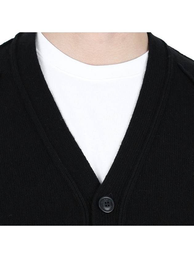 Men's Lens Wappen Lambswool Cardigan Black - CP COMPANY - BALAAN 8