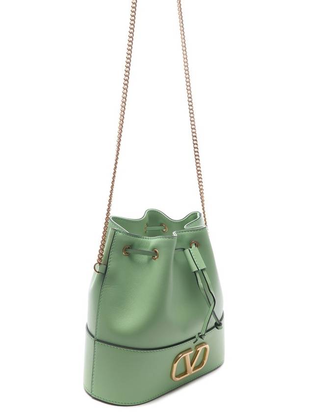 V Logo Signature Chain Napa Leather Bucket Bag Mint - VALENTINO - BALAAN 4