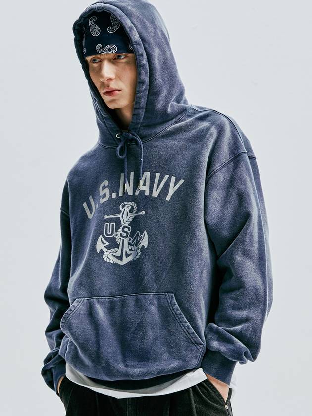 USN VTG Dying Hoodie Dusty Navy - KND - BALAAN 6