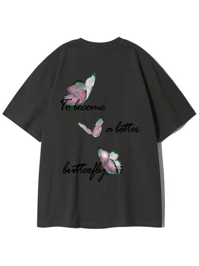 Elimeno Pink Fly Short Sleeve T-Shirt Charcoal - ELIMENO - BALAAN 2