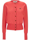 Bea Embroid Logo Cotton Cardigan Coral - VIVIENNE WESTWOOD - BALAAN 2