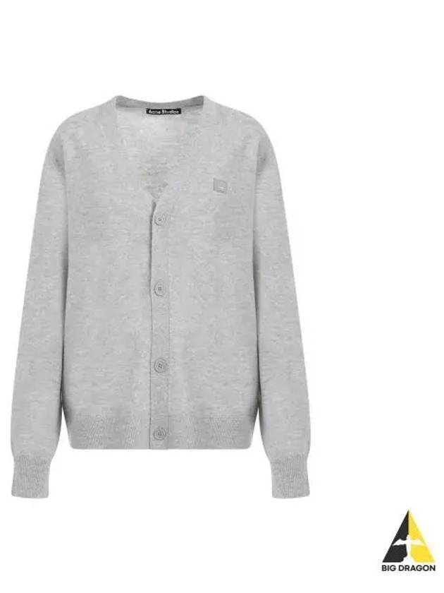 Keve Face Wool V-neck Cardigan Grey - ACNE STUDIOS - BALAAN 2