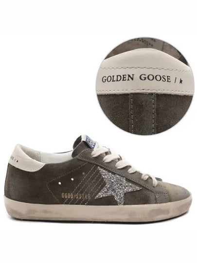 Superstar Suede Low Top Sneakers Olive Night Cream - GOLDEN GOOSE - BALAAN 2