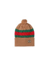 Web Stripe Wool Knit Beanie Brown - GUCCI - BALAAN 2