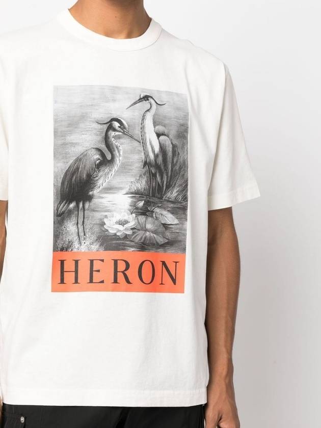 Logo Graphic Printed Short Sleeve T-Shirt White - HERON PRESTON - BALAAN 6