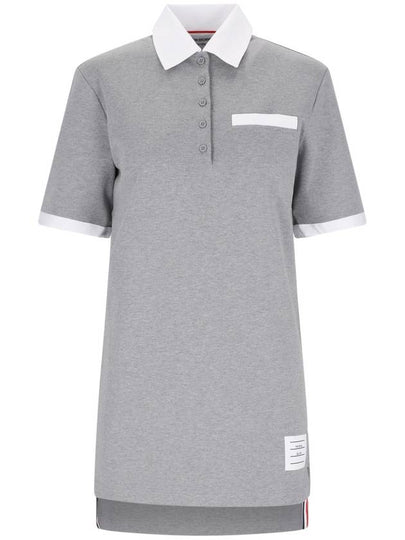 Heavy Jersey Oxford Trim Polo Short Dress Grey - THOM BROWNE - BALAAN 2