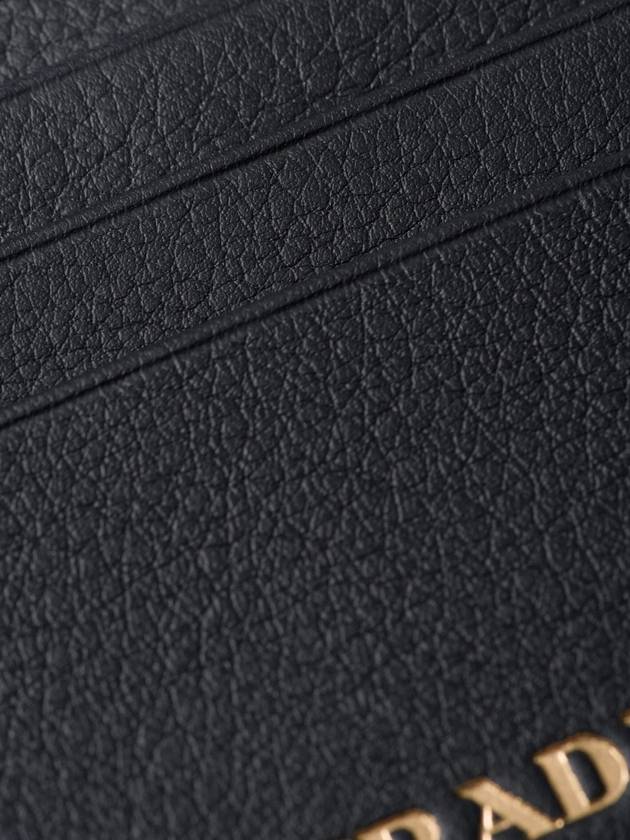 Logo Leather Card Wallet Black - PRADA - BALAAN 4