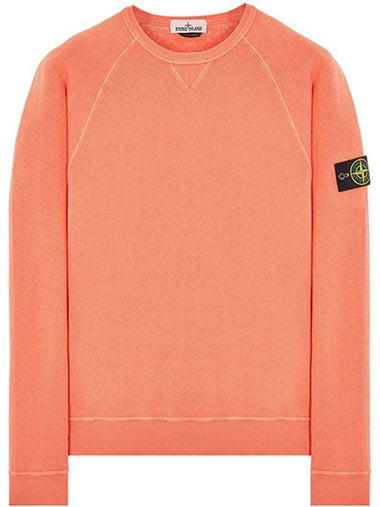 Garment Dyed Malfile Fleece Crewneck Sweatshirt Orange - STONE ISLAND - BALAAN 1