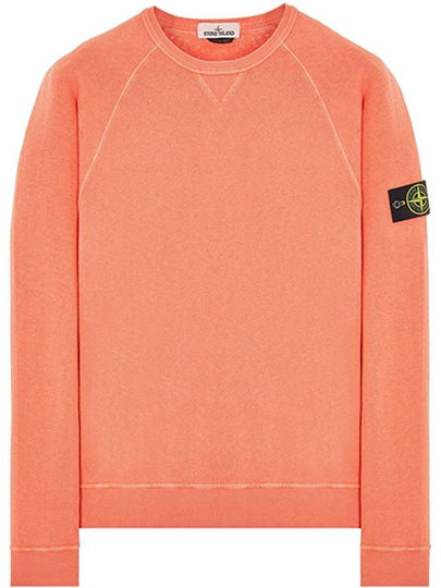 Garment Dyed Malfile Fleece Crewneck Sweatshirt Orange - STONE ISLAND - BALAAN 2