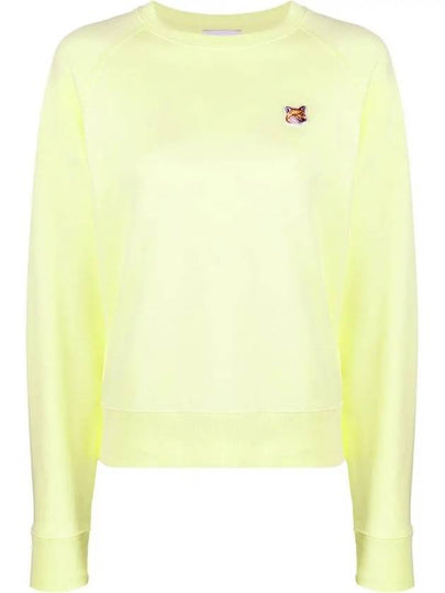 Women's Fox Head Patch Cotton Sweatshirt Light Yellow - MAISON KITSUNE - BALAAN 2