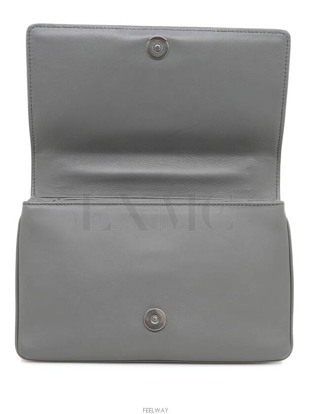 City Caprede Gray Silver Logo Chain Bag 1BD009 - PRADA - BALAAN 9