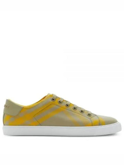 Check Cotton Low Top Sneakers Yellow - BURBERRY - BALAAN 2