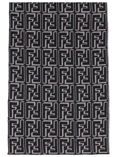 Men's FF Motifwool Scarf Black - FENDI - BALAAN 2