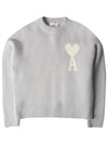 Intarsia Heart Logo Knit Top Earl Grey Ivory - AMI - BALAAN 2