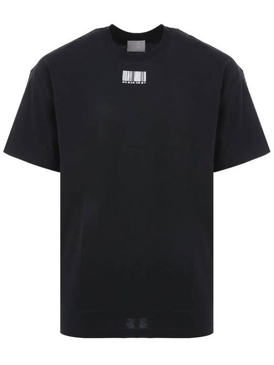 Neck Barcode Print Short Sleeve T-Shirt Black - VETEMENTS - BALAAN 2