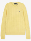 Embroidered Logo Pony Cable Knit Top Yellow - POLO RALPH LAUREN - BALAAN 3