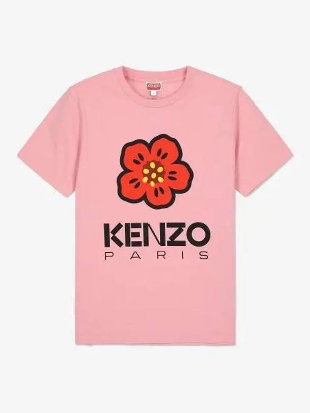 Women's Boke Flower Loose Fit Cotton Short Sleeve T-Shirt Pink - KENZO - BALAAN 2