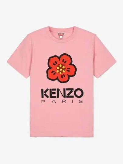 Women's Boke Flower Loose Fit Cotton Short Sleeve T-Shirt Pink - KENZO - BALAAN 2