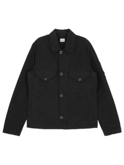 Lens Wappen Two Pocket Collar Cotton Jacket Black - CP COMPANY - BALAAN 2