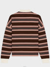 Triomphe Striped Loose PK Shirt Ecru Brown - CELINE - BALAAN 3