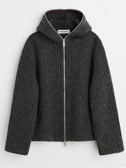 Antracite Mega Rib Wool Cardigan Grey - OUR LEGACY - BALAAN 2