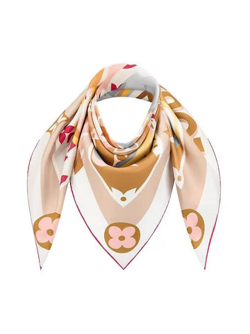 LV Unlocked Square 90 Scarf Beige - LOUIS VUITTON - BALAAN 1