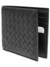 Intrecciato Weaving Half Wallet Black - BOTTEGA VENETA - BALAAN 3