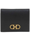 Gancini Compact Half Wallet Black - SALVATORE FERRAGAMO - BALAAN 2