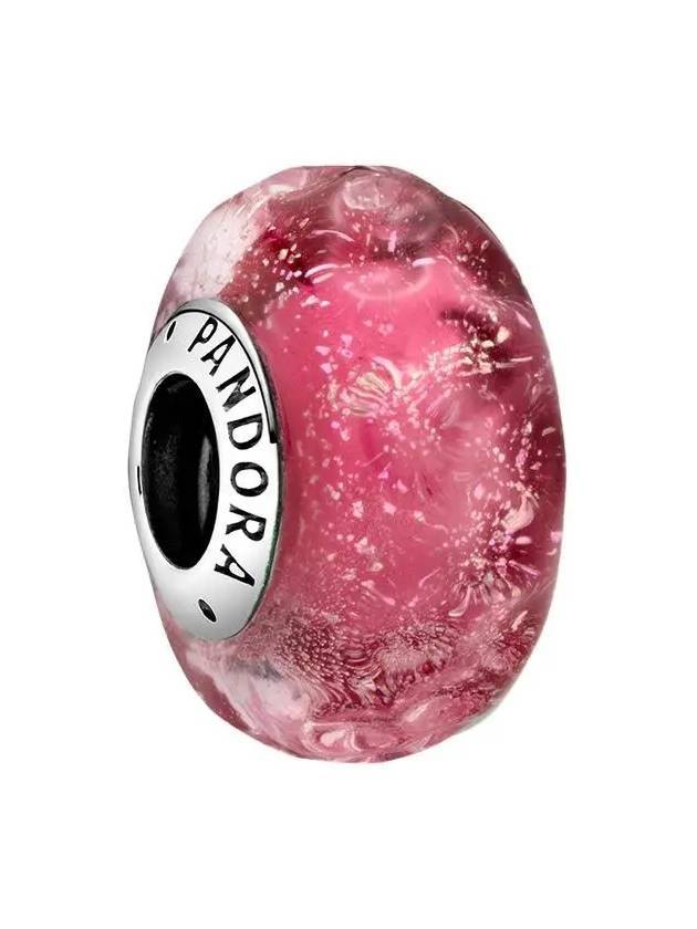 Wavy Murano Glass Charm Sterling Silver Fancy Pink - PANDORA - BALAAN 1